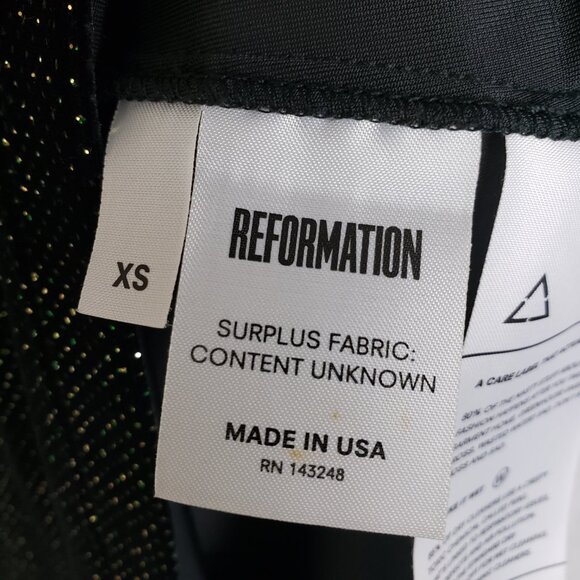 REFORMATION Glitter Mini Dress Shimmer Short Sleeve Fitted size XS Stretch - Picture 6 of 11